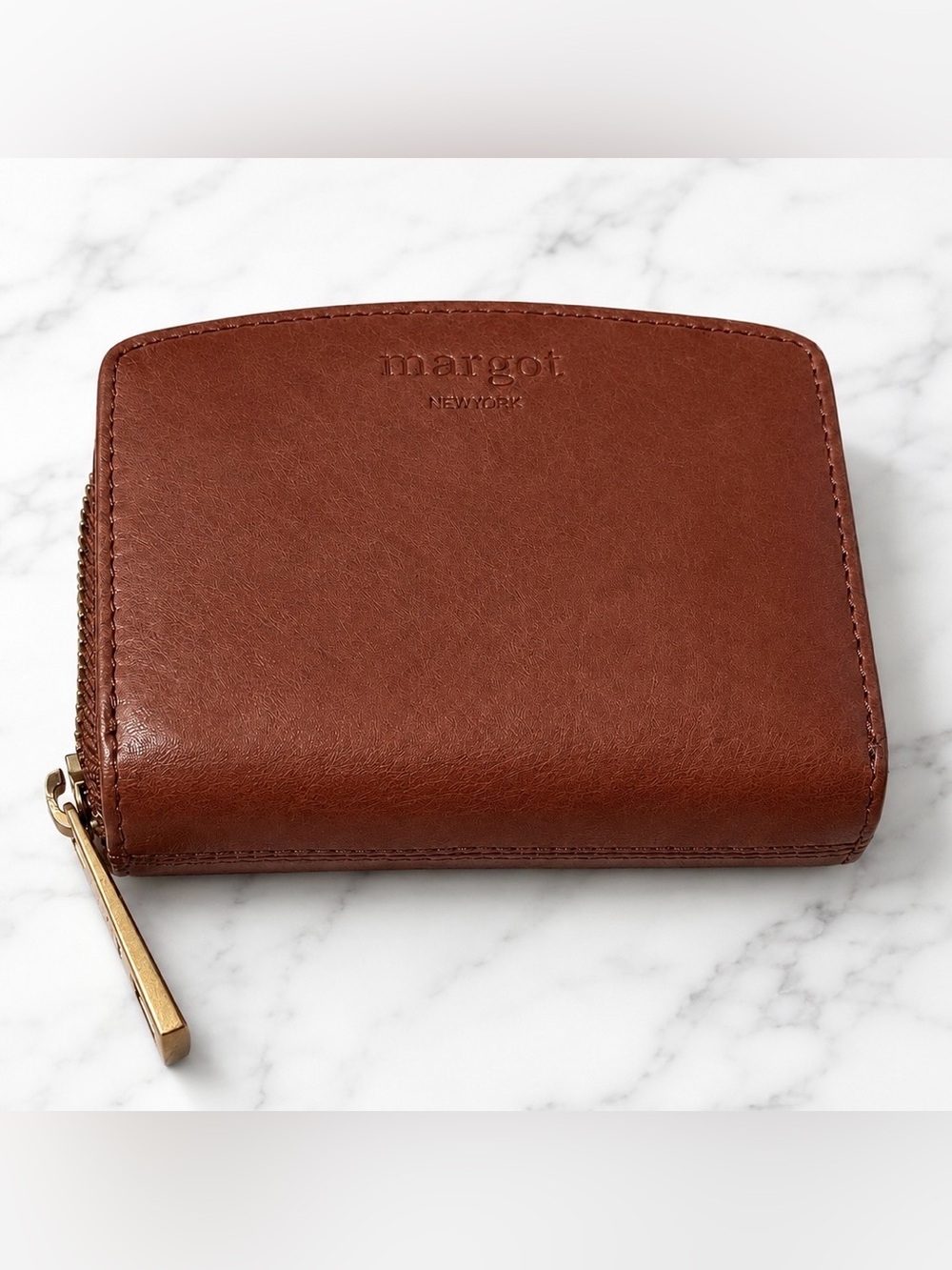 Margot New York Gina Compact Wallet Leather Cognac